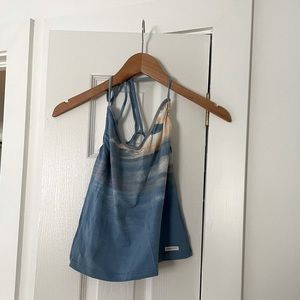 Parasuco DC tie back tank top. Blue sunset pattern.